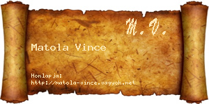 Matola Vince névjegykártya
